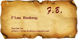Flas Bodony névjegykártya